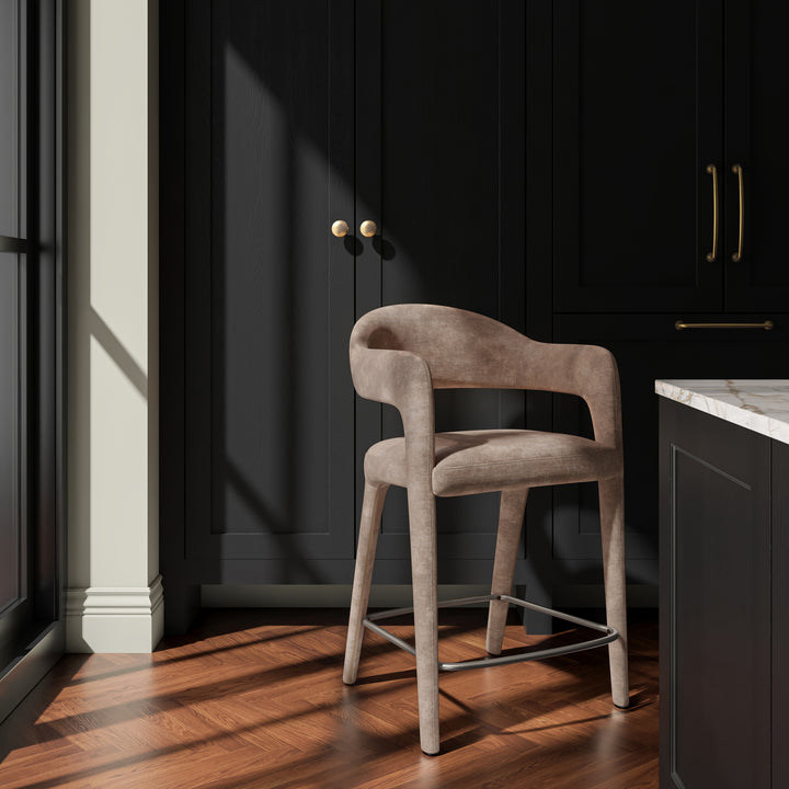 Elevated Barrel Stool with Comfortable Seat and Sleek Design