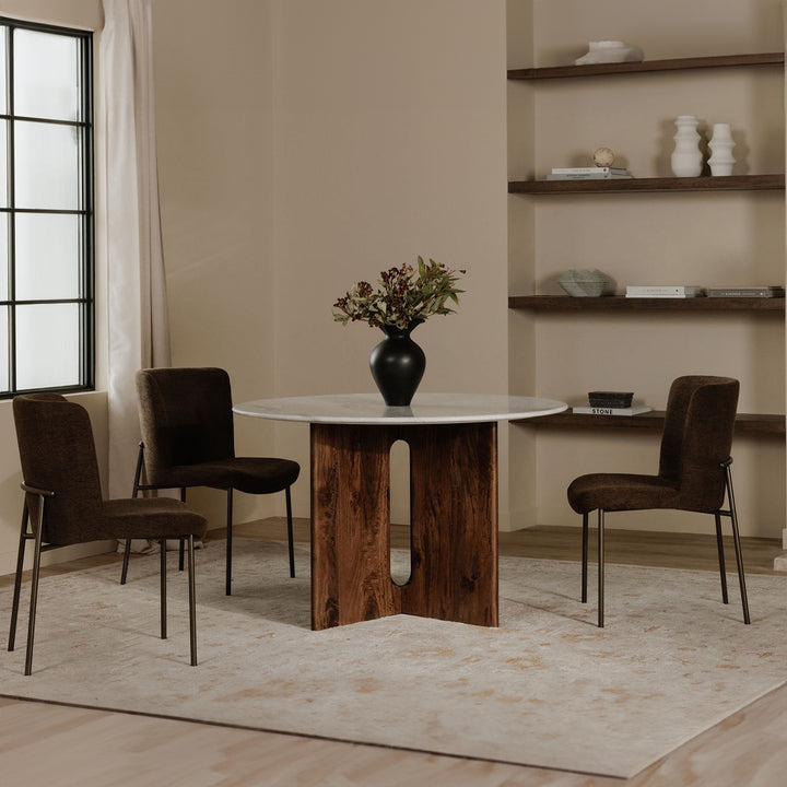 Sophisticated Duo: Slim Metal Dining Chairs