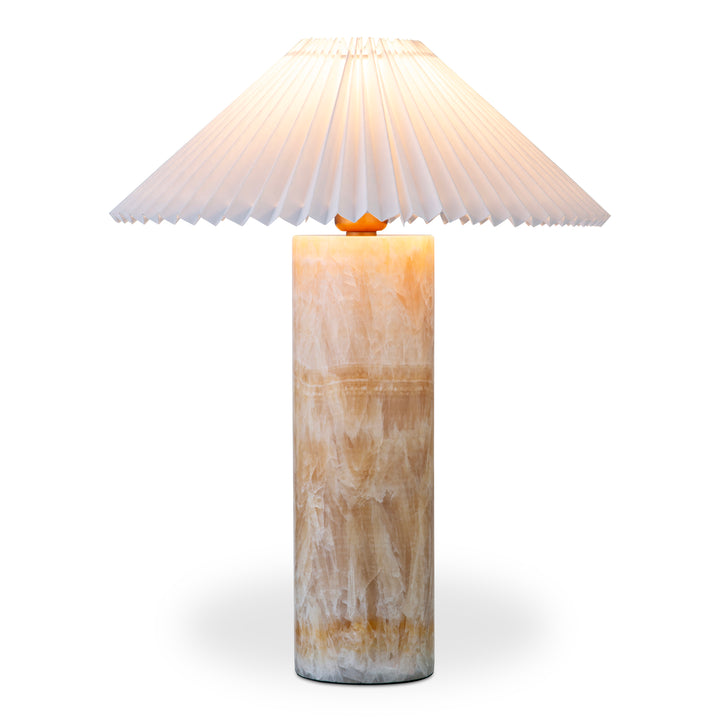 Stone Chic Table Lamp: Timeless Angled Shade