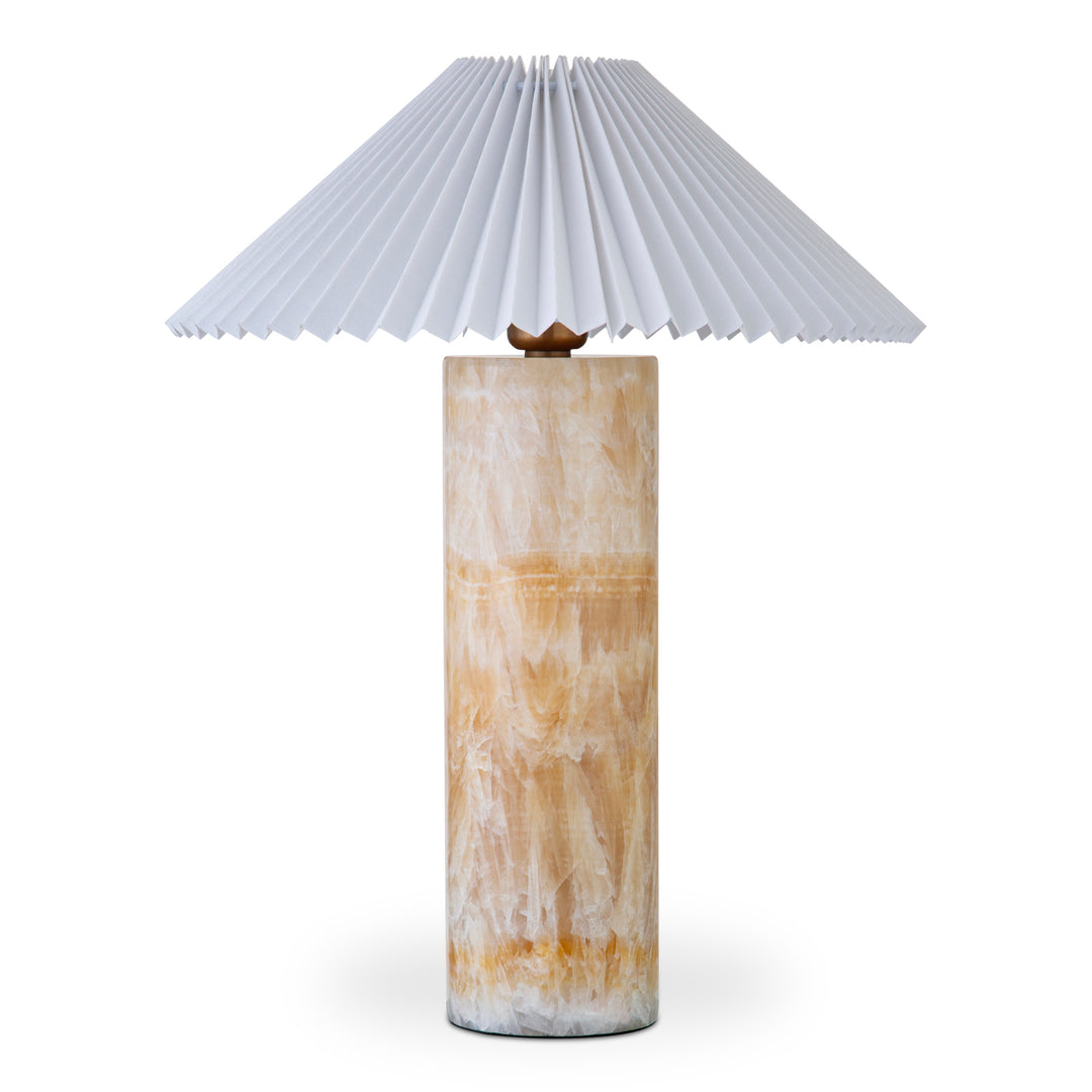 Stone Chic Table Lamp: Timeless Angled Shade