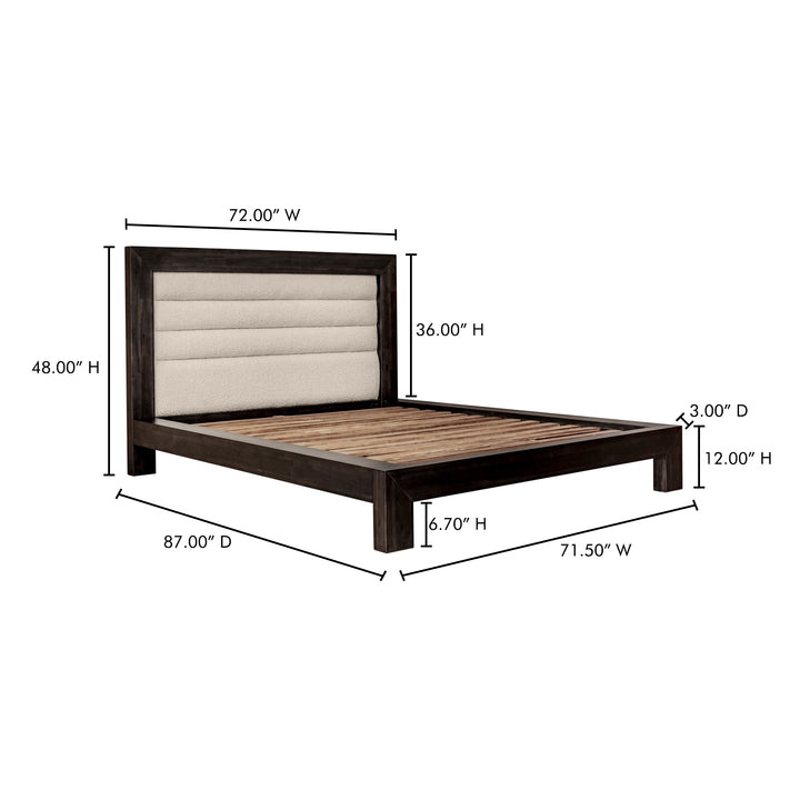 Serene Rest Queen Bed - Contemporary Comfort with Luxurious Headboard