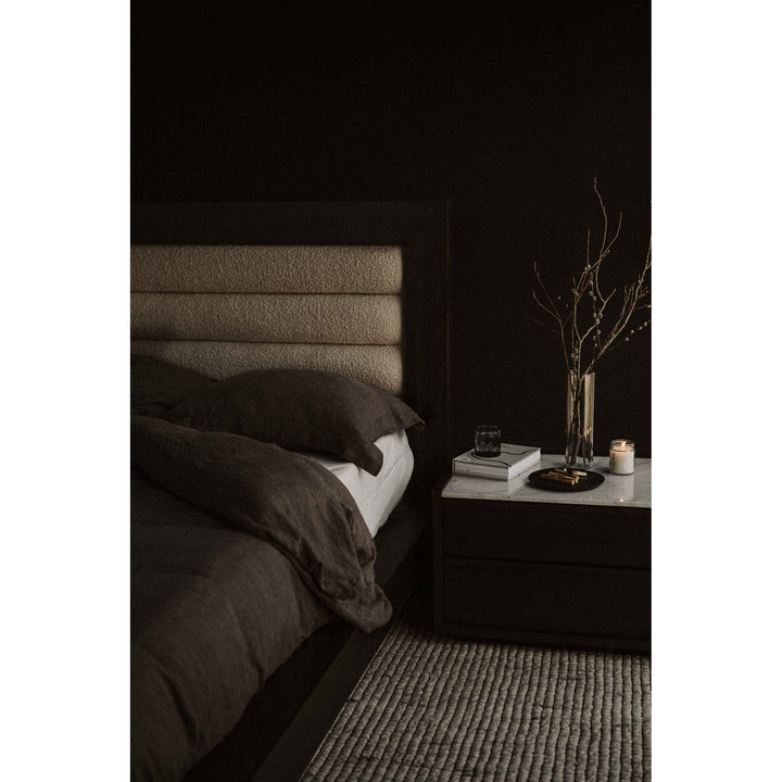 Serene Rest Queen Bed - Contemporary Comfort with Luxurious Headboard