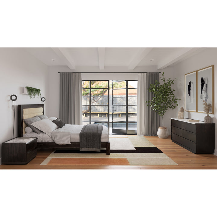 Serene Rest Queen Bed - Contemporary Comfort with Luxurious Headboard