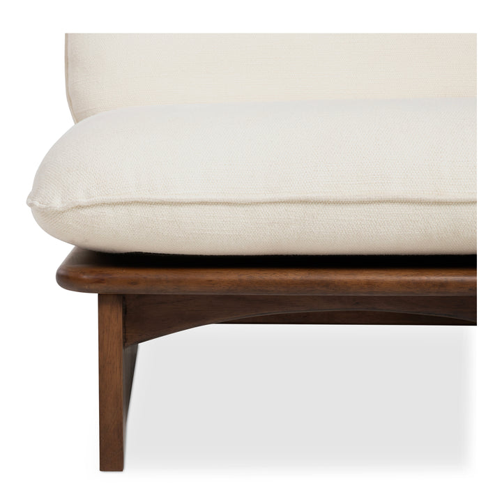Retro-Chic Low Stool with Warm Neutrals