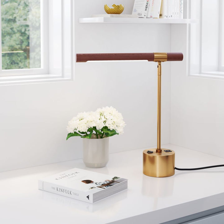 Kendra Brown & Brass Table Lamp