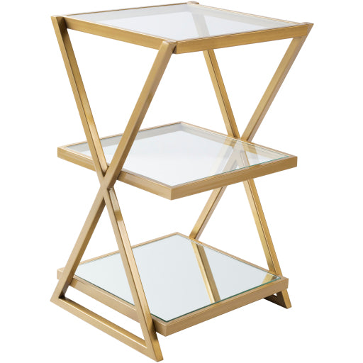 Urban Edge ALI-001 26"H x 15"W x 15"D Glass and Metal Table