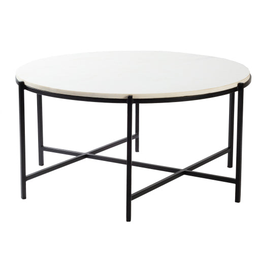 Anaya Modern Marble & Metal Coffee Table