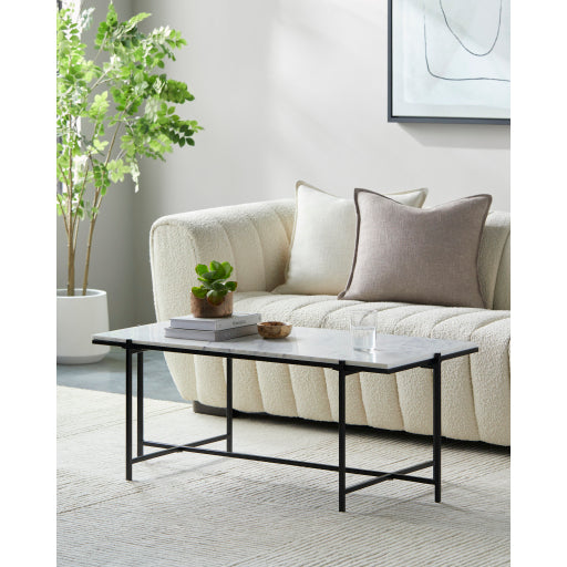 Elegance in Motion Marble and Metal Coffee Table