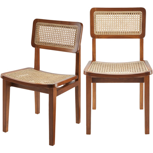 Modern Teak & Rattan Chair