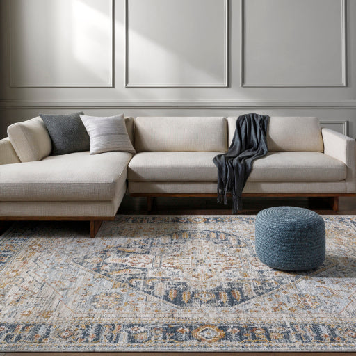 Beckham Botanical Mosaic Machine Woven Rug