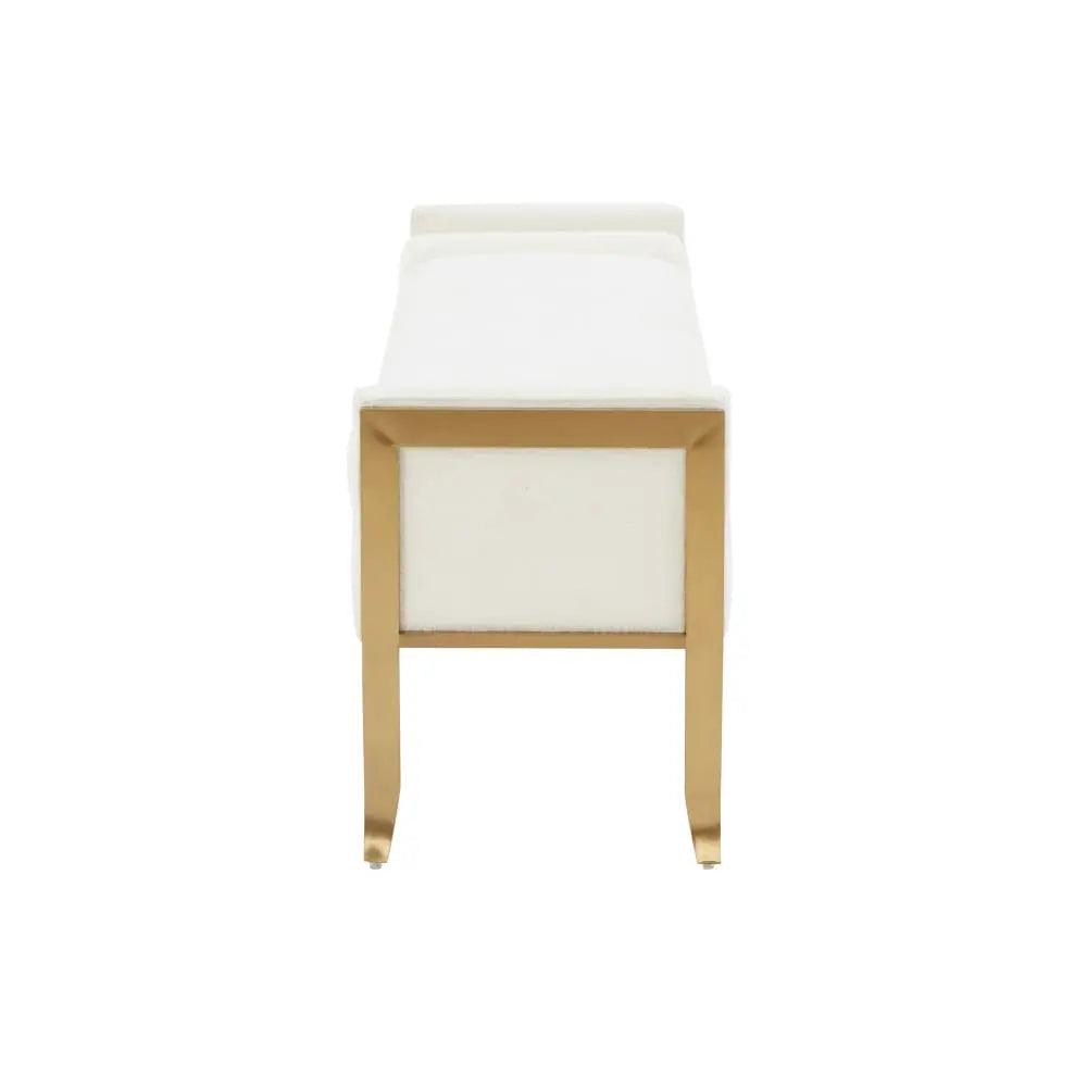 Insi Velvet Bench - Ivory