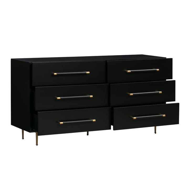 Trinity Black 6 Drawer Dresser