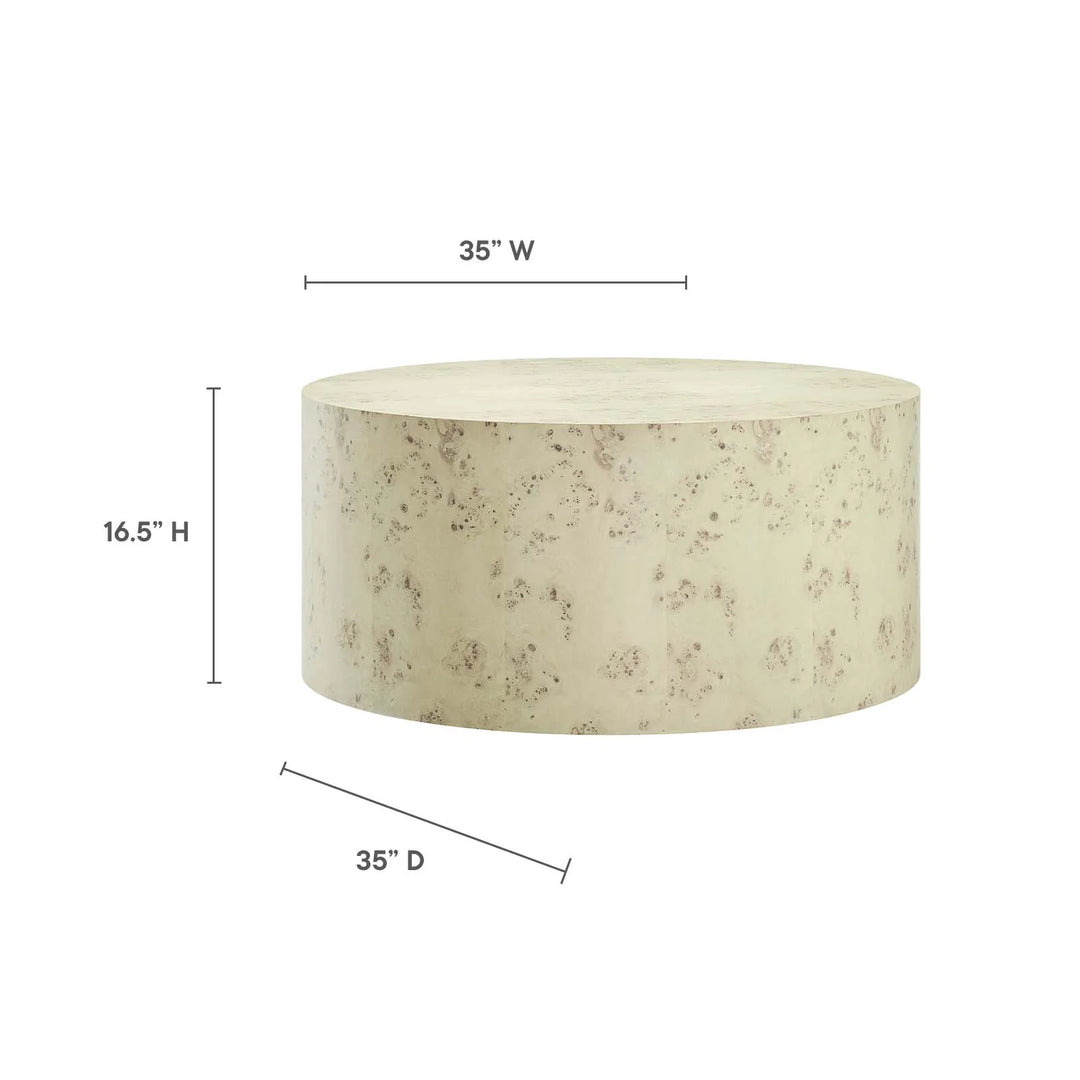 Burlin Round Coffee Table Bleached Burl