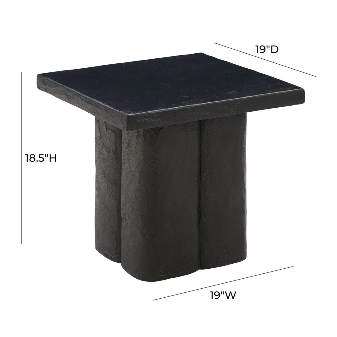 Layke Black Concrete Side Table