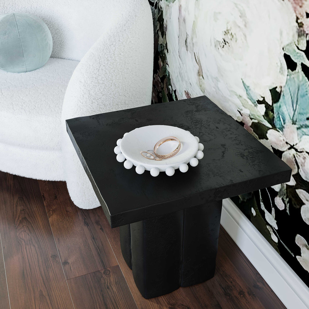 Layke Black Concrete Side Table