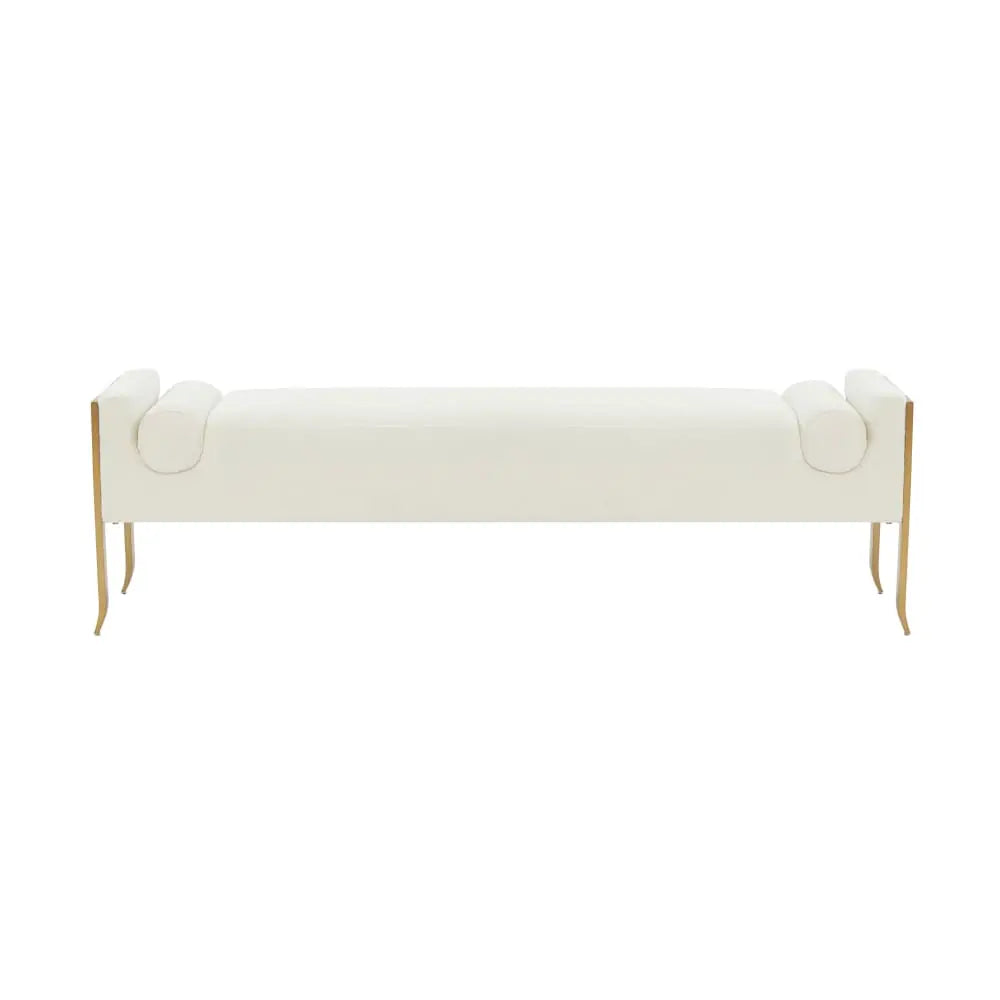 Insi Velvet Bench - Ivory