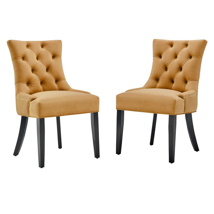 Grant Tufted Velvet Dining Chair Set of 2 - Cognac