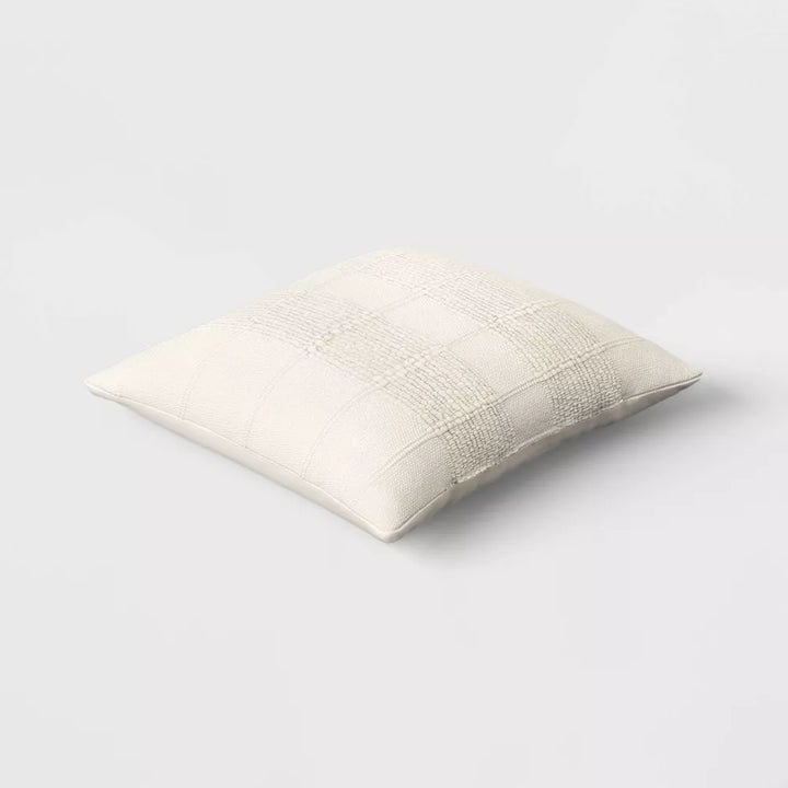 Textural Solid Square Throw Pillow Off-White 18x18