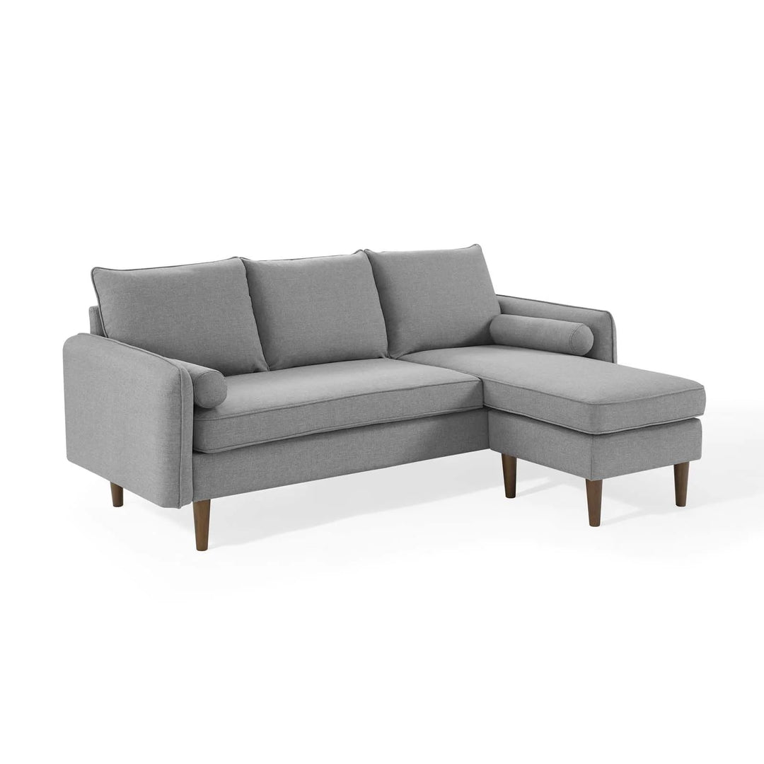 Evie Right Facing Sectional Sofa - Light Gray