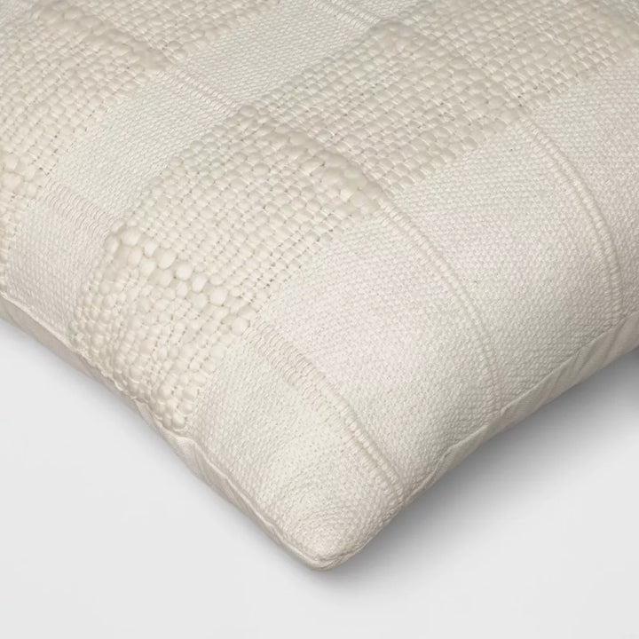 Textural Solid Square Throw Pillow Off-White 18x18