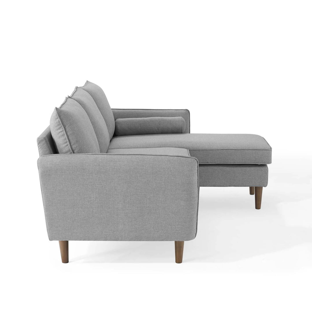 Evie Right Facing Sectional Sofa - Light Gray