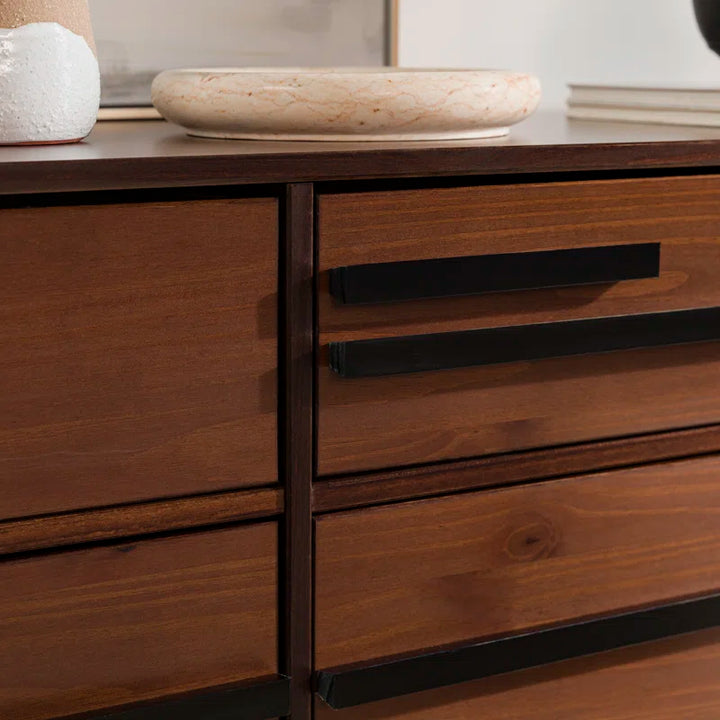 Amiliya Modern Solid Wood Detailed 6-Drawer Dresser