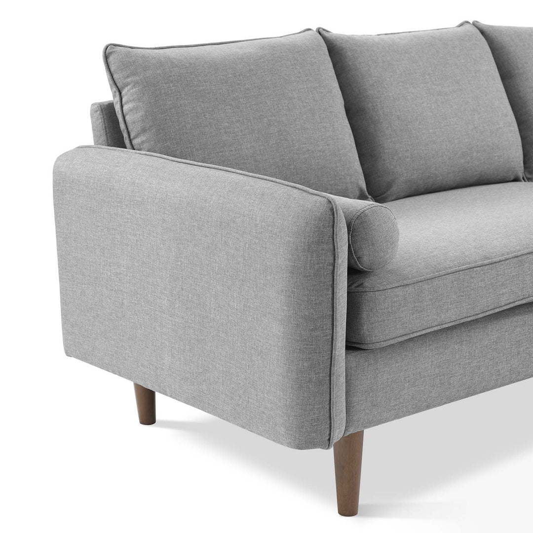 Evie Right Facing Sectional Sofa - Light Gray