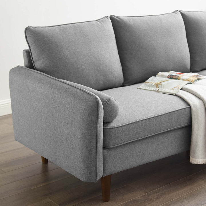 Evie Right Facing Sectional Sofa - Light Gray