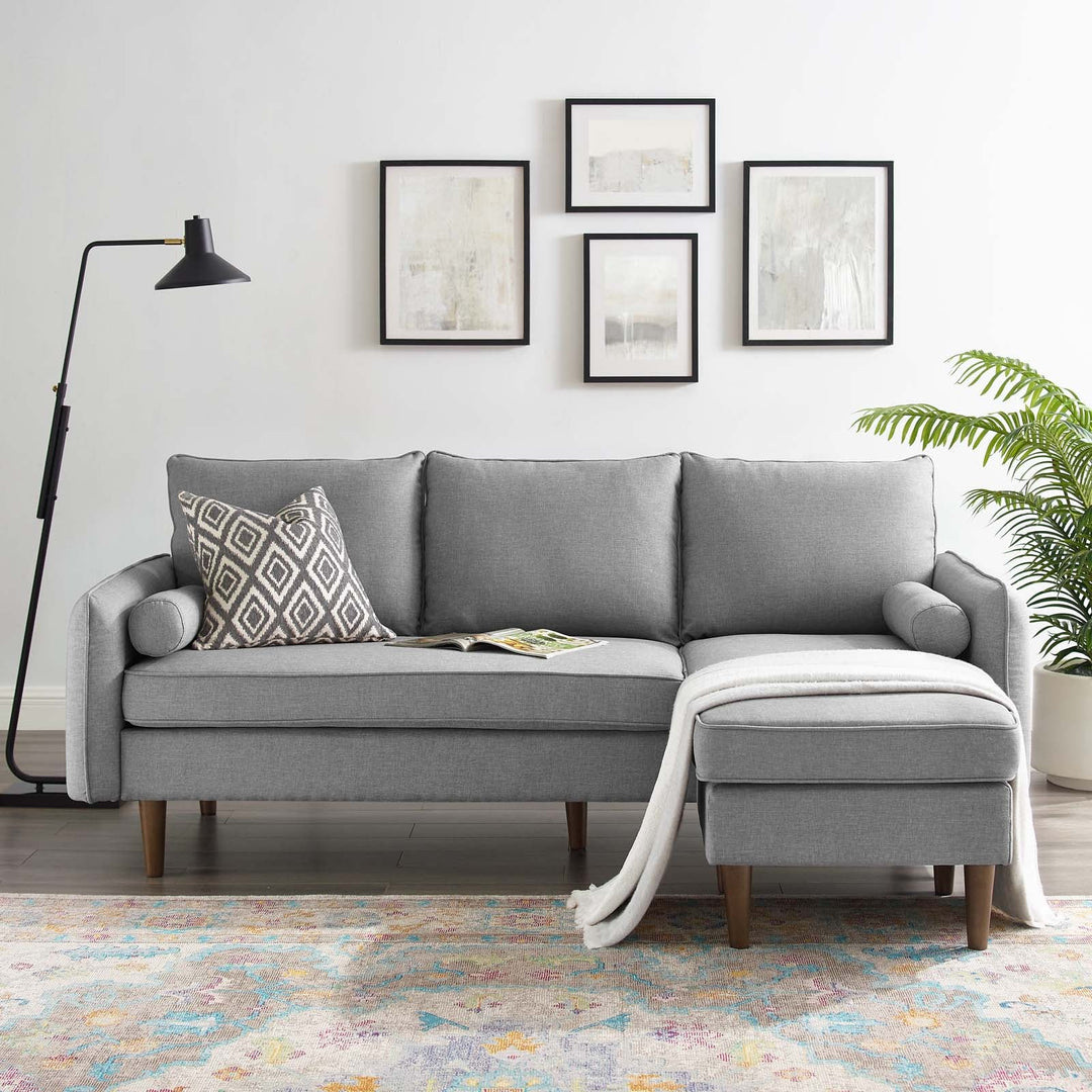 Evie Right Facing Sectional Sofa - Light Gray