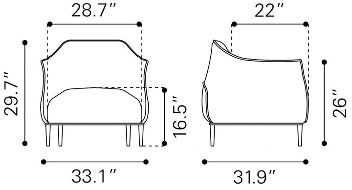 Yulia Brown Accent Chair