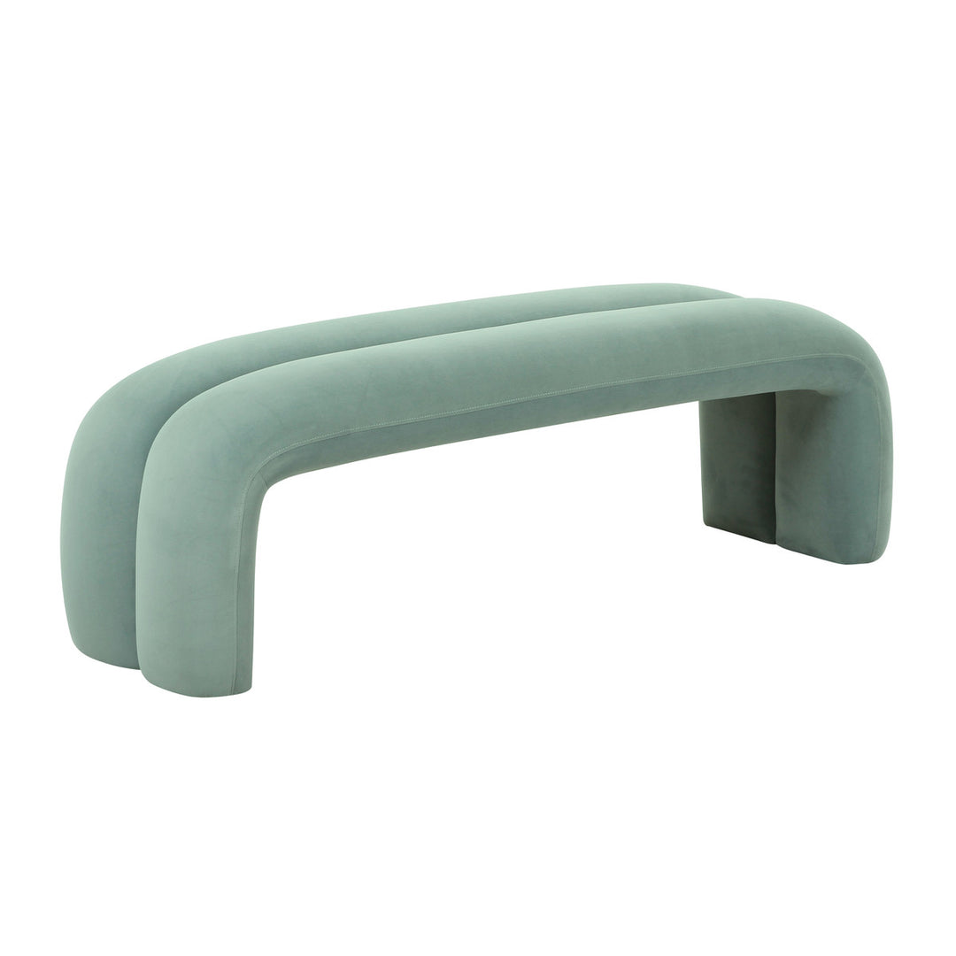 Layla Green Velvet Bench