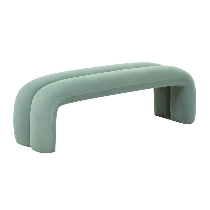 Layla Green Velvet Bench