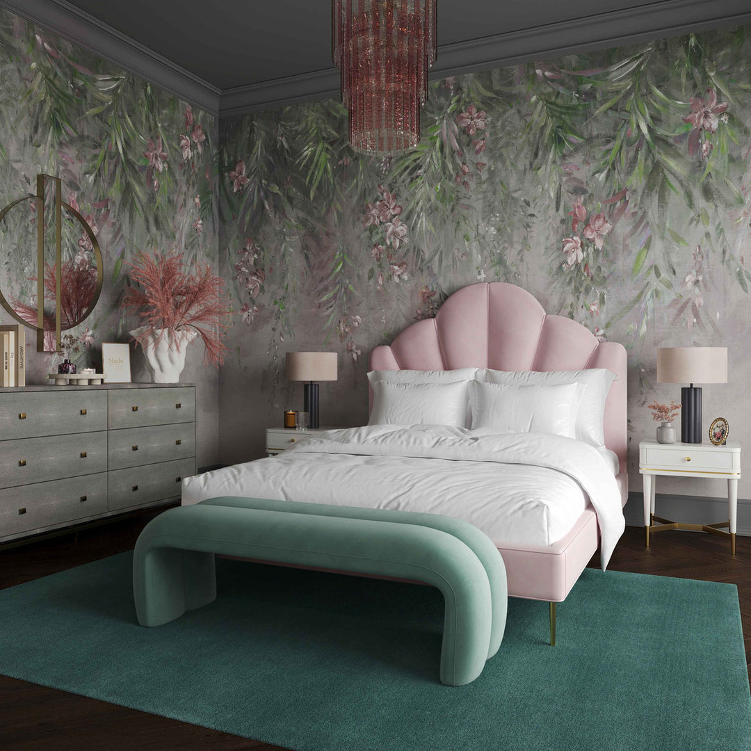 Layla Green Velvet Bench