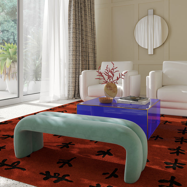 Layla Green Velvet Bench