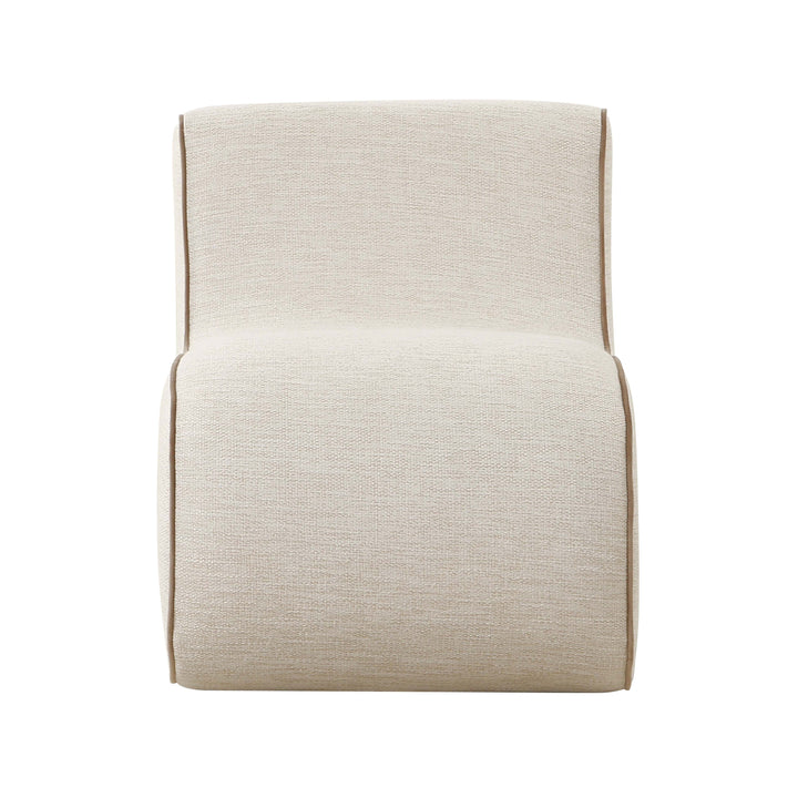 Curvature Cream Basketweave Accent Chair