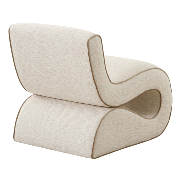 Curvature Cream Basketweave Accent Chair