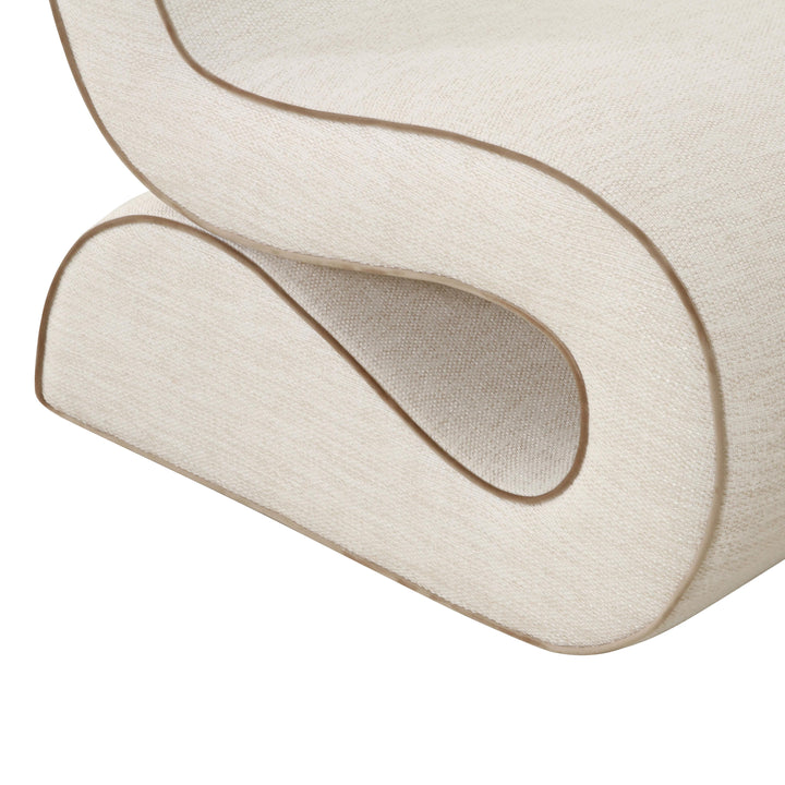 Curvature Cream Basketweave Accent Chair