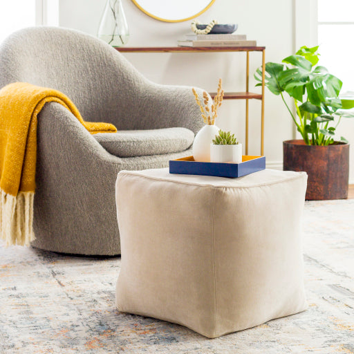 Velvet Textured Pouf