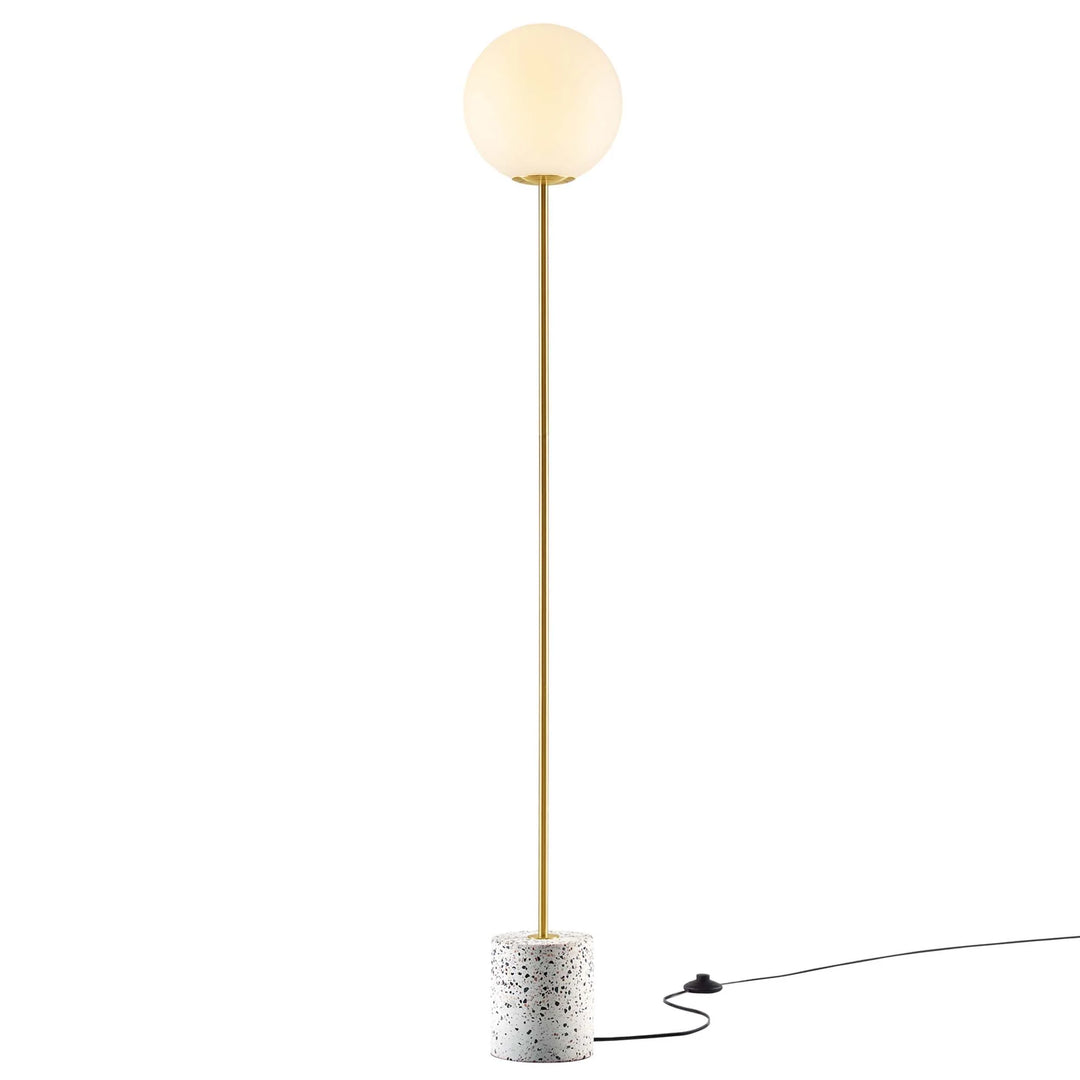 Globe Terrazzo Floor Lamp in White