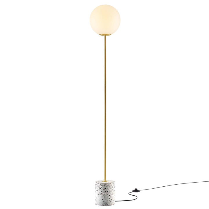 Globe Terrazzo Floor Lamp in White