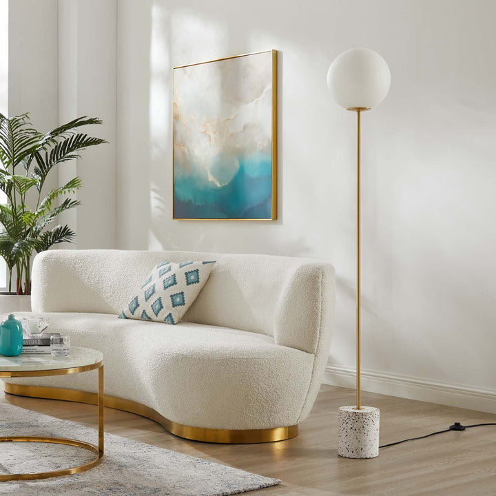 Globe Terrazzo Floor Lamp in White