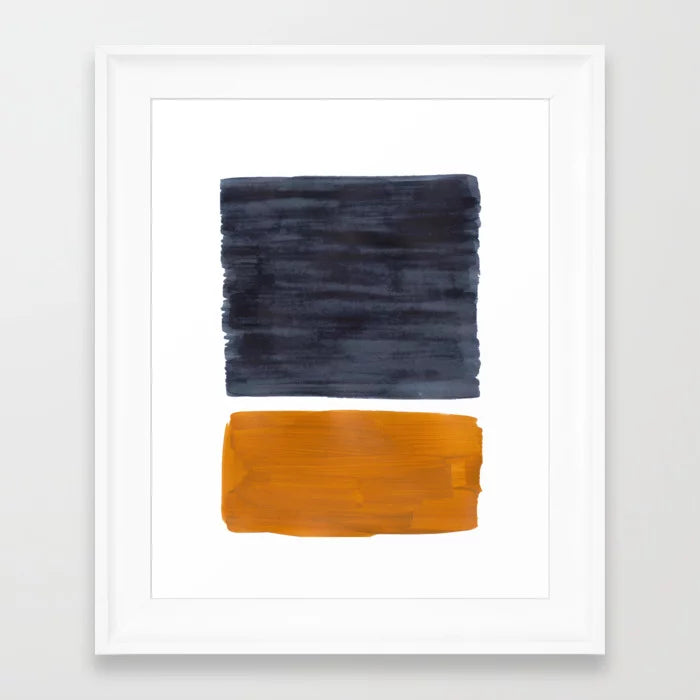Minimalist Mid Century Modern Colorful with frame 24" x 36"