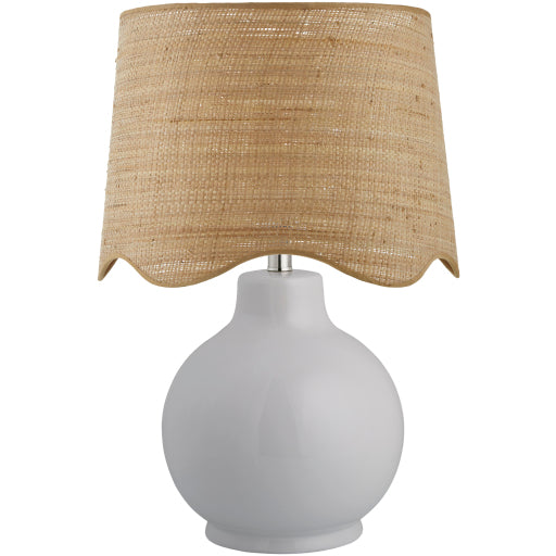 Modern Zen 22"H x 15"W Ceramic & Rattan Accent Lamp