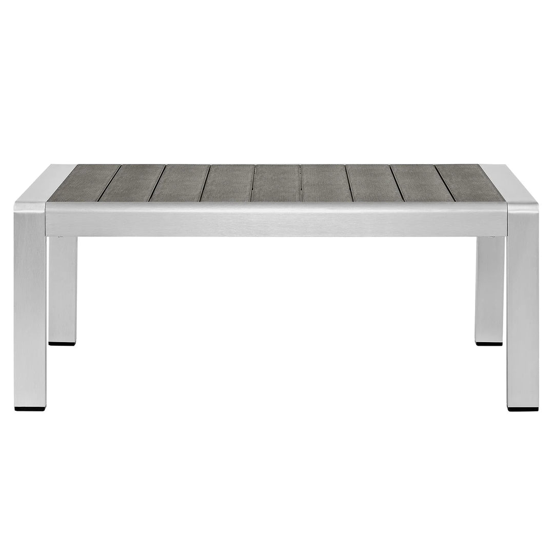 Oval Faux Travertine  Outdoor Coffee Table