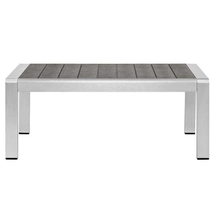 Oval Faux Travertine  Outdoor Coffee Table