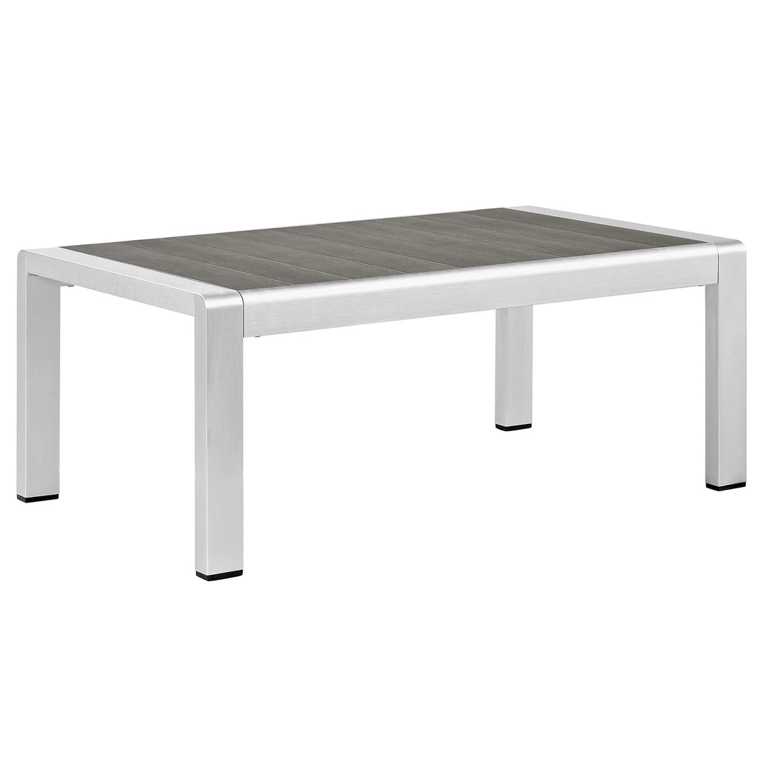 Oval Faux Travertine  Outdoor Coffee Table