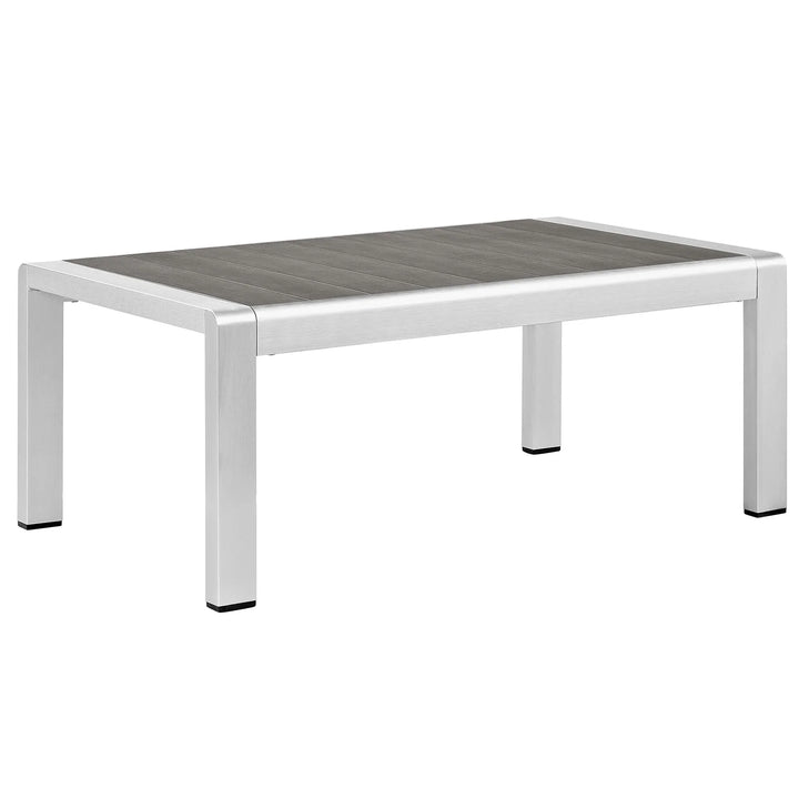 Oval Faux Travertine  Outdoor Coffee Table