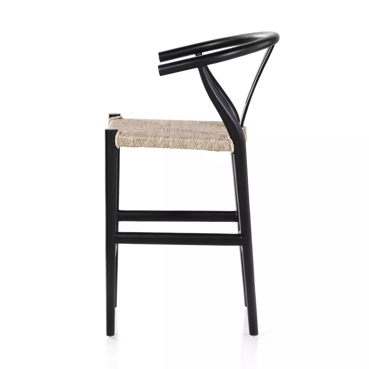 Crescent Black Wishbone Counter Stool