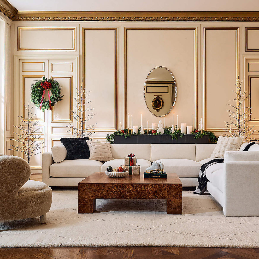 Poe White Alabaster Pillar Candle Holders Set of 2