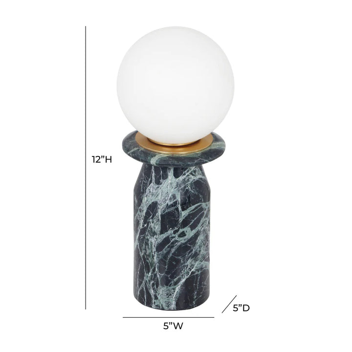 Green Marble Globe Table Lamp